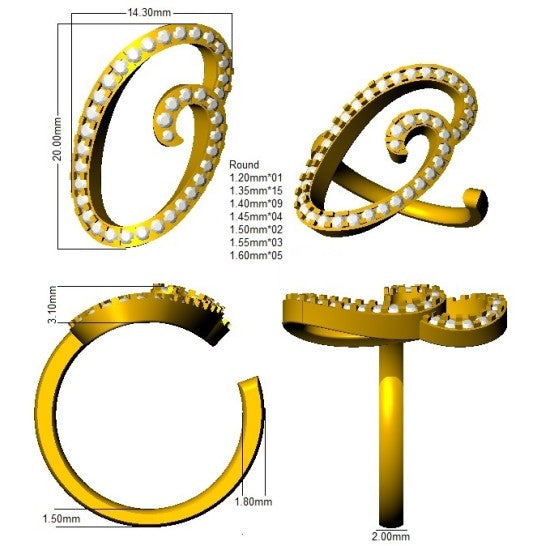 SR3260-O — Ring - 9k Yellow Gold detail