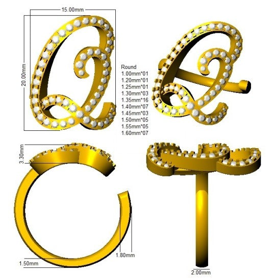 SR3260-Q — Ring - 9k Yellow Gold detail