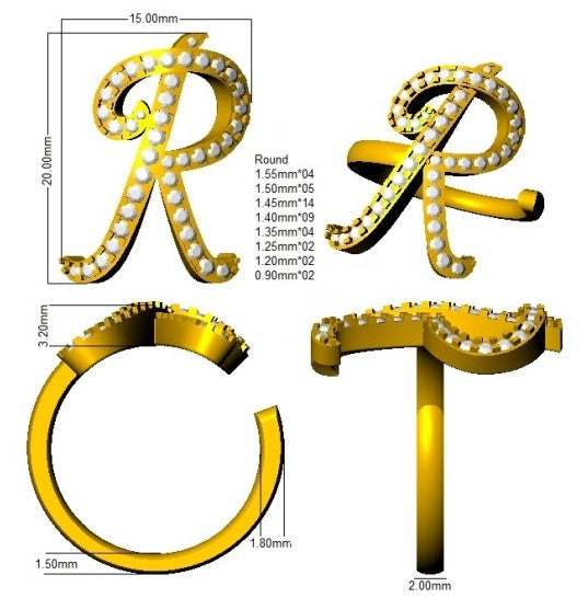 SR3260-R — Ring - 9k Yellow Gold detail