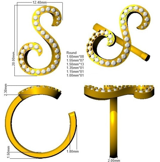 SR3260-S — Ring - 9k Yellow Gold detail