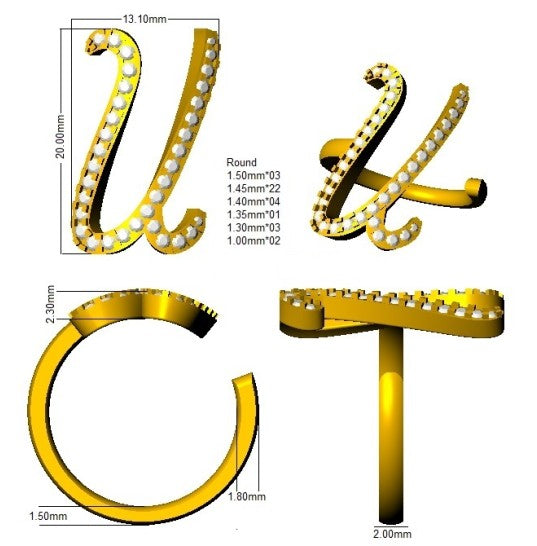 SR3260-U — Ring - 9k Yellow Gold detail