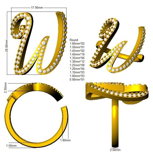 SR3260-W — Ring - 9k Yellow Gold detail