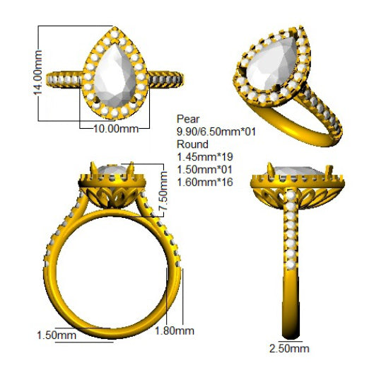 SR326A — Ring - 9k Yellow Gold detail