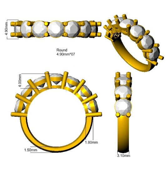 SR3291 — Ring - 9 KT Yellow Gold detail