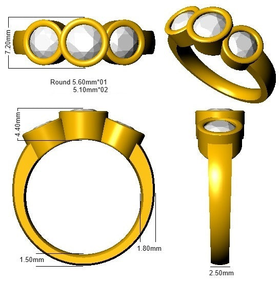SR3300 — Ring - 9k Yellow Gold detail