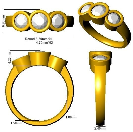 SR3301 — Ring - 9k Yellow Gold detail