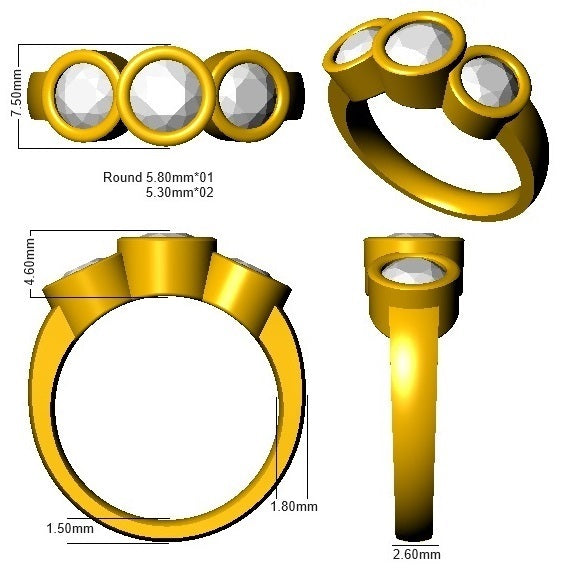 SR3302 — Ring - 9k Yellow Gold detail
