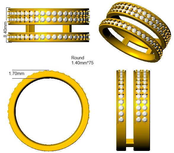 SR3313 — Ring - 9k Yellow Gold detail