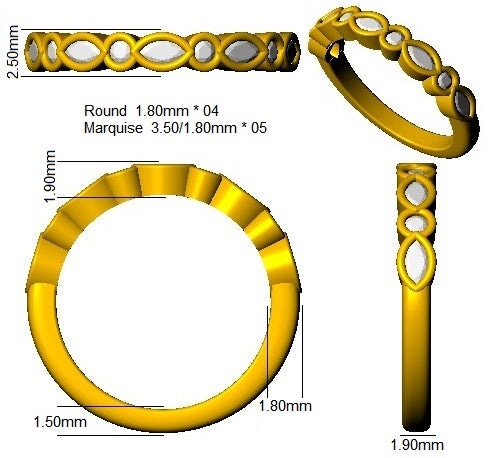 SR3317 — Ring - 9k Yellow Gold detail