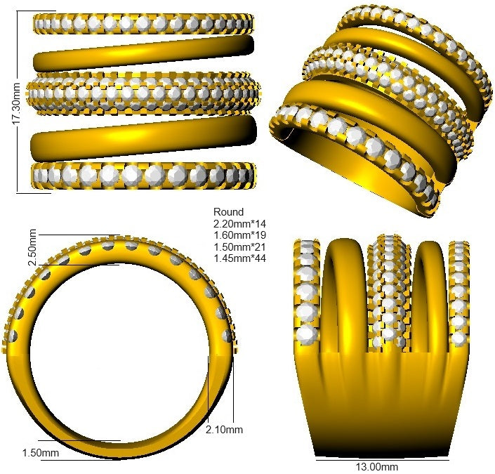 SR3320 — Ring - 9k Yellow Gold detail