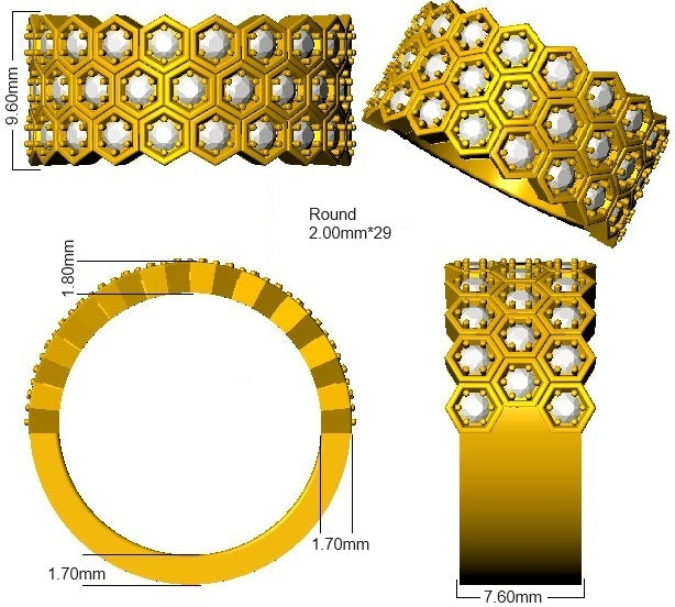 SR3322 — Ring - 9k Yellow Gold detail