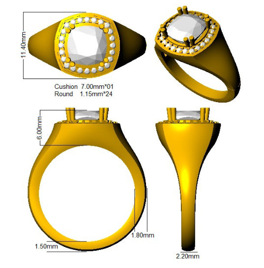 SR3348 — Ring - 9k Yellow Gold detail