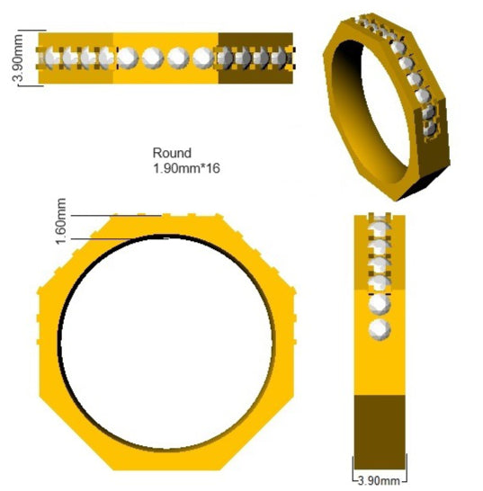 SR3355 — Ring - 9k Yellow Gold detail