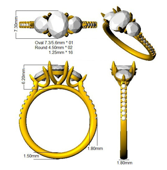 SR3357 — Ring - 9k Yellow Gold detail