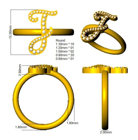 SR3372-J — Ring - 9k Yellow Gold detail