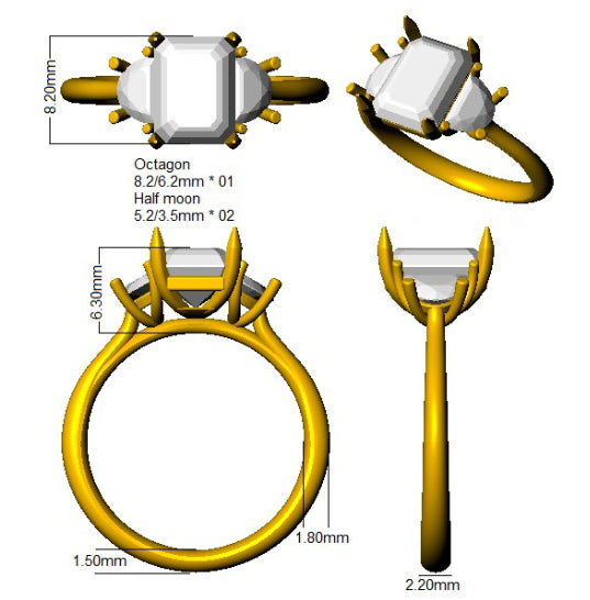 SR3379 — Ring - 9k Yellow Gold detail