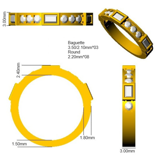 SR3383 — Ring - 9k Yellow Gold detail
