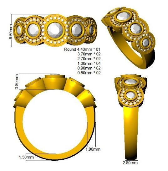 SR3384 — Ring - 9k Yellow Gold detail