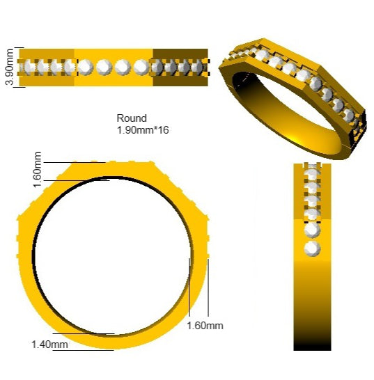 SR3389 — Ring - 9k Yellow Gold detail
