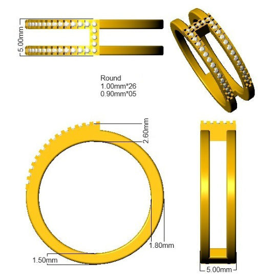 SR3390 — Ring - 9k Yellow Gold detail