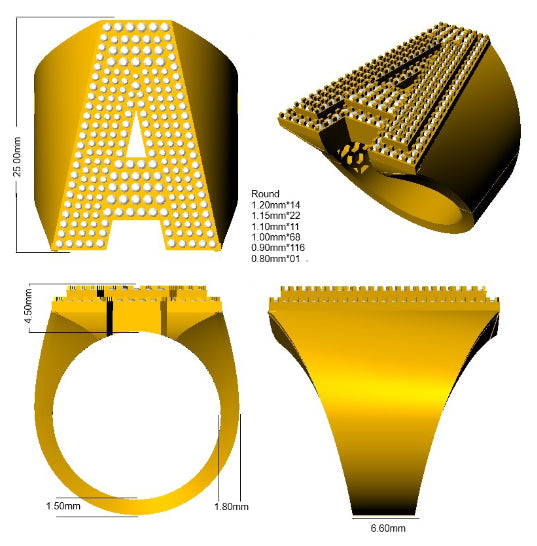 SR3392-A — Ring - 9k Yellow Gold detail