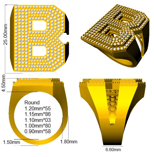 SR3392-B — Ring - 9k Yellow Gold detail