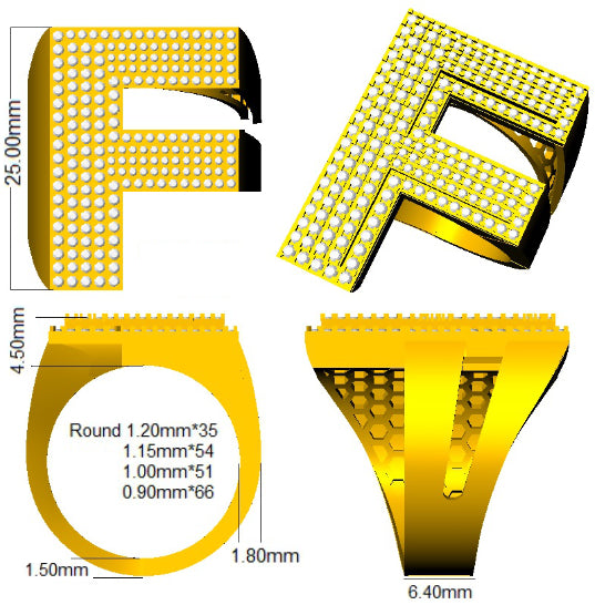 SR3392-F — Ring - 9k Yellow Gold detail