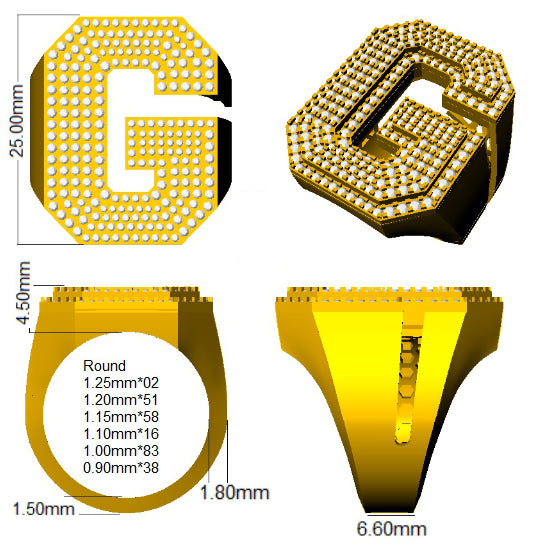 SR3392-G — Ring - 9k Yellow Gold detail