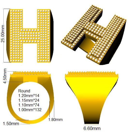 SR3392-H — Ring - 9k Yellow Gold detail