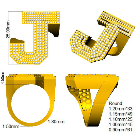 SR3392-J — Ring - 9k Yellow Gold detail