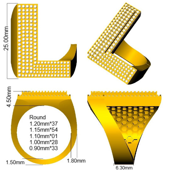 SR3392-L — Ring - 9k Yellow Gold detail