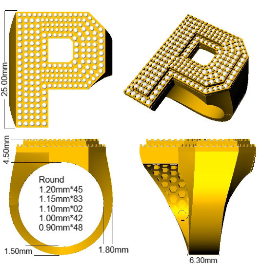 SR3392-P — Ring - 9k Yellow Gold detail