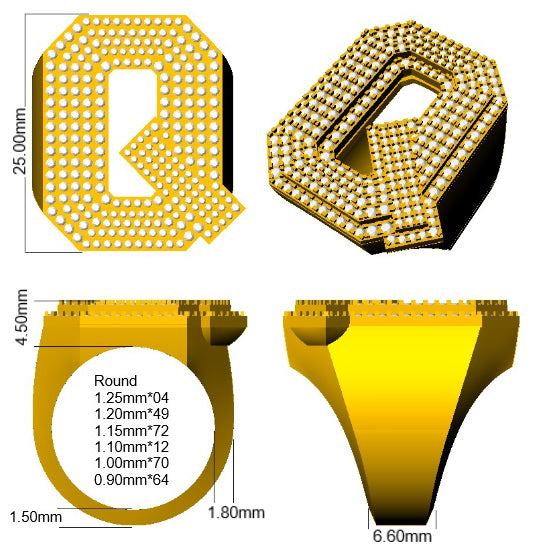 SR3392-Q — Ring - 9k Yellow Gold detail