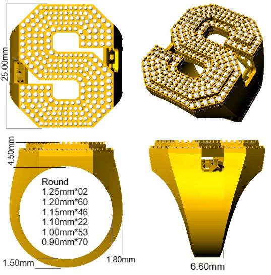 SR3392-S — Ring - 9k Yellow Gold detail