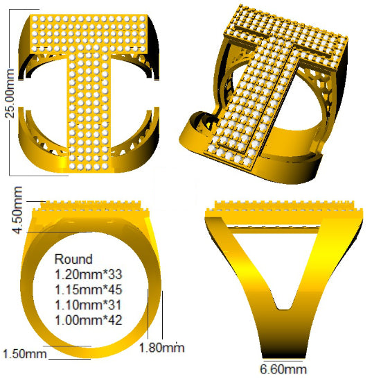 SR3392-T — Ring - 9k Yellow Gold detail