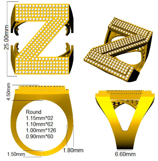 SR3392-Z — Ring - 9k Yellow Gold detail