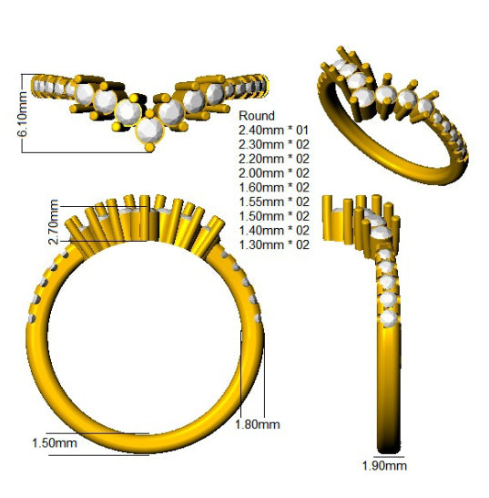 SR3396 — Ring - 9k Yellow Gold detail