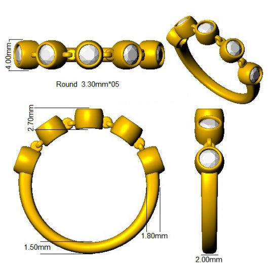 SR3398 — Ring - 9k Yellow Gold detail