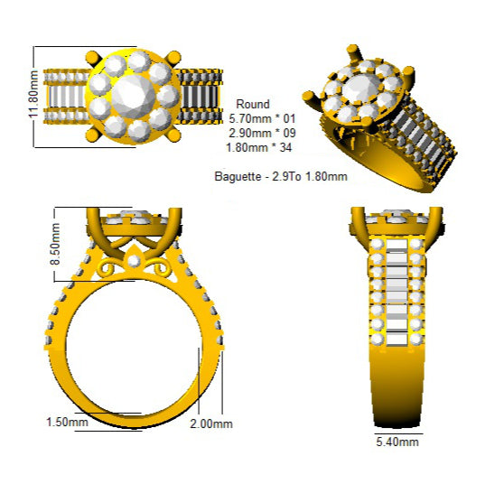 SR34 — Ring - 9k Yellow Gold detail