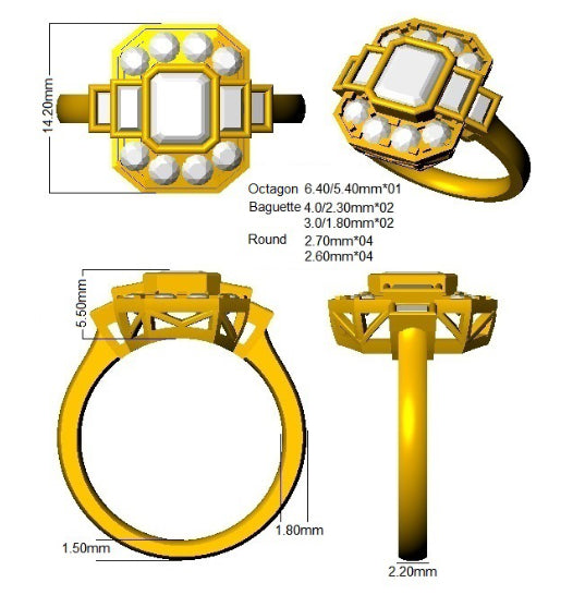SR3401 — Ring - 9k Yellow Gold detail