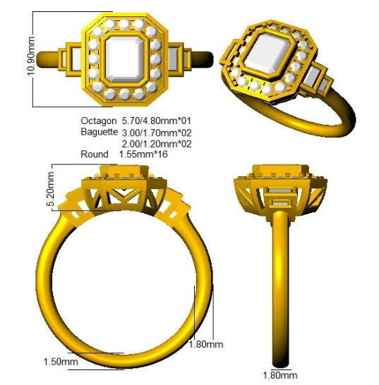 SR3404 — Ring - 9k Yellow Gold detail
