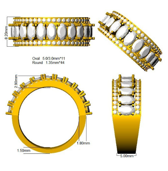 SR3409 — Ring - Platinum Plat detail