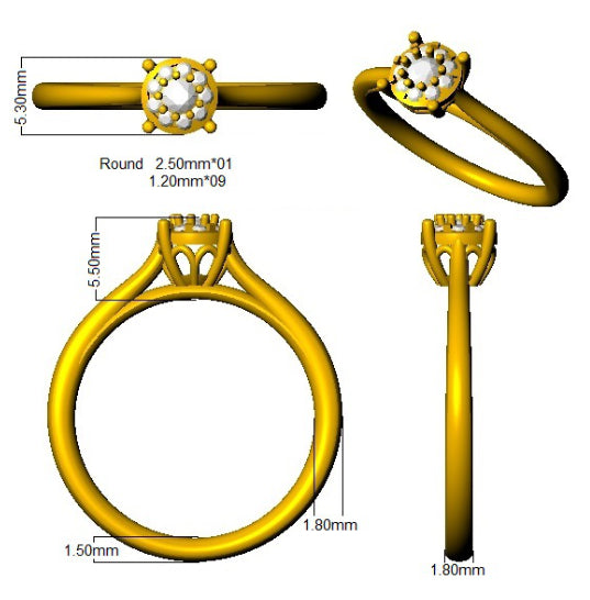 SR3410 — Ring - 9k Two Tone detail