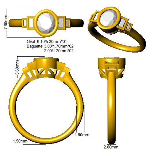 SR3418 — Ring - 9k Yellow Gold detail