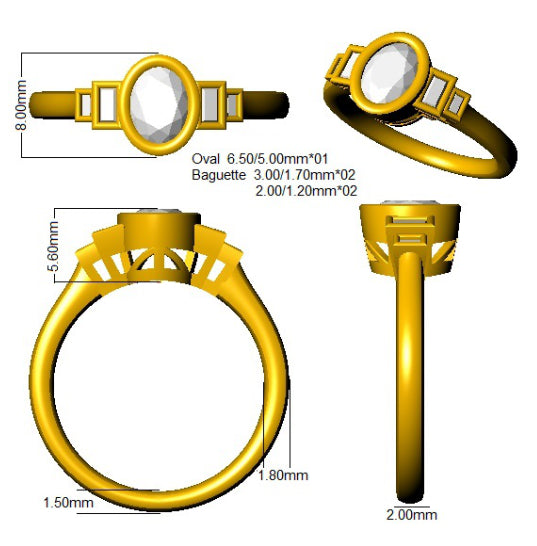 SR3419 — Ring - 9k Yellow Gold detail