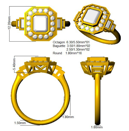 SR3420 — Ring - 9k Yellow Gold detail
