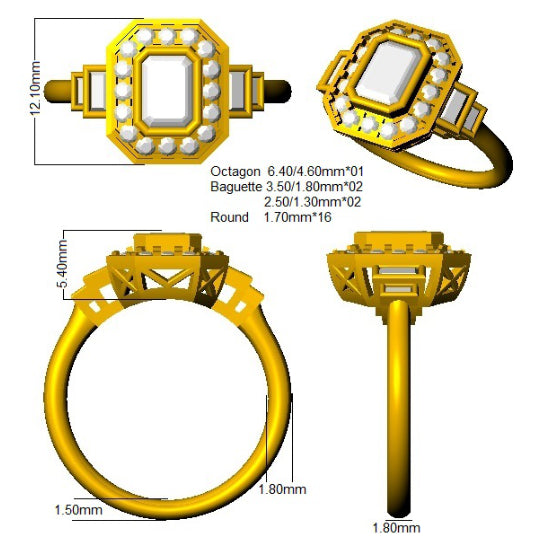 SR3421 — Ring - 9k Yellow Gold detail