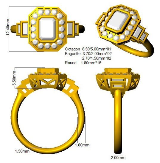 SR3422 — Ring - 9k Yellow Gold detail