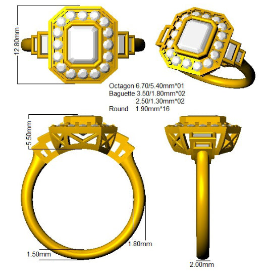 SR3423 — Ring - 9k Yellow Gold detail