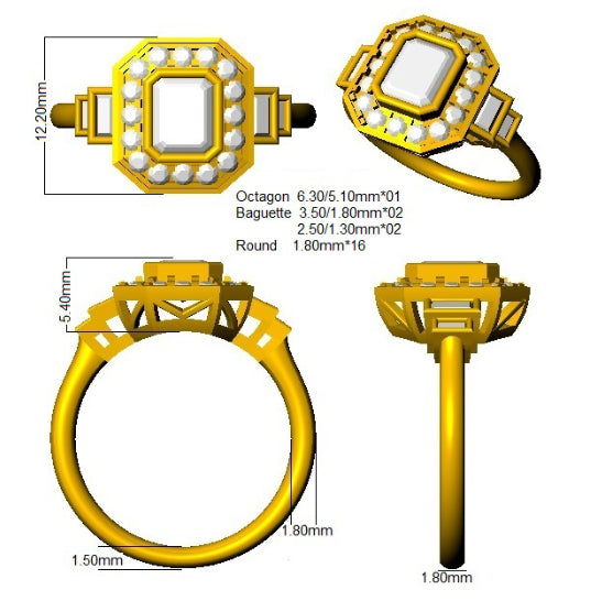 SR3426 — Ring - 9k Yellow Gold detail